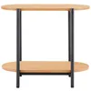 Image de LOUNGITUDE Table d'appoint Brodie avec Finition chêne et Pieds métal Noirs - 60x34 cm