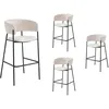 Image de LOUNGITUDE - Bold - Chaises - Lot de 4 - en Velours cotelé Beige Pieds métal NOI
