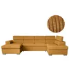 Image de LOUNGITUDE Canapé panoramique Paola Convertible avec 2 coffres en Velours côtelé