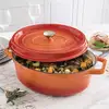 Image de Cocotte en fonte orange ovale 33 cm 6 L Mathon