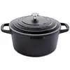 Image de Cocotte légère ronde en fonte d'aluminium 24 cm 4,5 L coloris noir Mathon