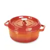 Image de Cocotte en fonte ronde 28 cm 5,6 L coloris orange Mathon