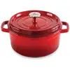 Image de Cocotte en fonte ronde 24 cm 3,7 L rouge Mathon