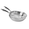 Image de Lot de 2 poêles tout inox 24 et 28 cm Excell'Inox Mathon