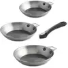 Image de Lot 3 poêles acier Minéral B 20, 24 et 28 cm et manche amovible De Buyer