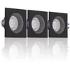 Image de Spot led encastrable - Spot encastrable - Spot led encastrable plafond - Spot encastrable et orientable - Lot 3 Spots GU10 50W 2700K Rond orientable Noir et or IP20 - PACK3SP50RANO XANLITE