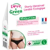 Image de Love & Green - Shorty Menstruel Lavable Taille L (42) - Pour femmes - Gestion quotidienne de l'incontinence - Absorption optimale 8h - Matière en coton , dentelle élégante