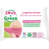 Image de Love & Green Lingettes Intimes APAISANTES écologiques - Paquet de 20 Lingettes - Certifiée Cosmo Natural par ECOCERT et FSC
