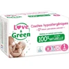 Image de LOVE & GREEN Couches Bébé Taille 1 2-5kg Hypoallergéniques Naturelles 44 couches