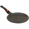 Image de Kamberg - Poêle à crêpe / Crêpière 24 cm - Manche Amovible - Fonte d'Aluminium - Revêtement Type Pierre - Tous Feux dont Induction - Sans PFOA - 0008050, 24 x 24 x 2 cm, Noir
