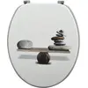 Image de MSV - Lunette WC et Abattant Coeur MDF Spirit - Charnières Acier Inoxydable - Taupe - 42.5 x 36.5 x 5 cm - Design Intemporel - Résistant à l'humidité - Facile à nettoyer