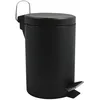 Image de MSV - Poubelle Cosmétique Salle de Bain - Acier Inoxydable avec Seau Intérieur Amovible - Poubelle à Pédale Compacte - Ø 3L - Noir Mat - Fermeture Douce et Nettoyage Facile