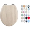 Image de MSV Abattant WC MDF Effet Bois- Charnières INOX