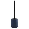Image de MSV - Brosse WC avec Support Céramique MAONIE - Poils Résistants à l'usure - Design Classique - 10,4 x 38,8 cm - À Poser - Bleu Foncé Mat - Accessoire Salle de Bain Élégant