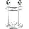 Image de MSV Etagère d'angle de Douche 2 Niveaux à ventouses Acier Chromé
