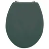 Image de MSV - Abattant WC MDF CLÉO - Charnières en INOX - Tampons Amortisseurs - Ø 370 x 450 mm - Couleur Vert Foncé Mat - Finition Élégante - Confort et Hygiène pour Salle de Bain