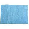 Image de MSV - Tapis de Bain Microfibre Chenille - Poils Longs Anti-dérapant - Lavable en Machine - Boucle d'Accrochage Pratique - Confort et Hygiène Optimisés - Bleu Clair - Unitaire - 60x60 cm
