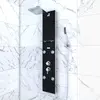 Image de AURLANE Colonne de Douche à hyrdomassage - 22x125cm - en Verre trempé avec Buses hydromassantes - Epsilon Black One Size