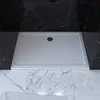 Image de Receveur de douche a poser rectangle extra plat en acrylique renforcee blanc - finition pierre