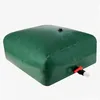 Image de WERKA PRO - Cuve Citerne Souple 1000 litres en PVC 0,7mm, Résistante Aux Intempéries, avec Vanne 1/4 de Tour 1,5'' et Entrée d'eau 1'' - Couleur Verte, Taille 1x1x1M.
