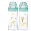 Image de DODIE Lot de 2 Biberons Anti-Colique Sensation+ (2x330 mL) - Tétine Plate, Débit 3, Sans BPA - +6 mois   Vert et Bleu Air