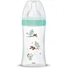 Image de Dodie - Biberon Anti-Colique Initiation+ Verre, Vert Oiseau, 270ml, 0-6 mois, Tétine ronde, Débit 2