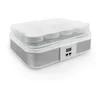 Image de Leogreen - Yaourtière, Machine pour Yahourt Naturel, 12 pots, avec minuteur, 30,6 x 25 x 12,4 cm, Blanc, Capacité par pot: 0,21 L, Réglage de la minuterie: 0-15 heures