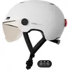 Image de Cosmo Connected - Cosmo Fusion - Casque Intelligent Vélo et Trottinette avec Visière, Taille Adulte - Clignotants, Feu de Freinage Automatique, Partage de Trajet, Détection de Chute - Blanc Brillant
