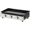 Image de Happy Garden Plancha Gaz MÉRIDA - 3 Brûleurs 6 KW Butane/Propane - Plaque en Acier Émaillé de 60 cm x 35 cm, Black