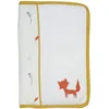 Image de Trois Kilos Sept - Protège Carnet De Santé Bébé - Naissance - Velours - Doublure En Coton - Liseré Moutarde - Motifs Boisés - Détails Brodés Renard - 25x17,5 cm
