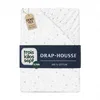 Image de Trois Kilos Sept - Drap Housse Bébé - 100% Coton Jersey Extensible - Doux & Confortable - Bords Elastiqués - Label Oeko-TEX® Standard 100 - Blanc - Motif Etoiles Grises - 70x140 cm - Lot de 1