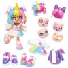 Image de BANDAI - Animakii - Licorne et Chauve-Souris - Coffret Poupée Personnalisable - 1 Poupée, 4 Visages, 2 Coiffures, 2 Tenues, 2 Paires de Chaussures - Jouet Créatif 5 Ans et + - HEA26348