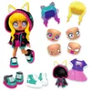Image de BANDAI - Animakii - Cyberpunk et Gameuse - Coffret Poupée Personnalisable - 1 Poupée, 4 Visages, 2 Coiffures, 2 Tenues, 2 Paires de Chaussures - Jouet Créatif 5 Ans et + - HEA26350