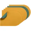 Image de BJÖRN Lot de 6 sets de table rectangulaires réversibles en cuir recyclé - Jaune moutarde et vert sapin