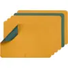 Image de BJÖRN Lot de 6 sets de table réversibles rectangulaires en cuir recyclé - Jaune moutarde et vert sapin