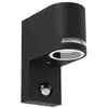 Image de Applique Murale Extérieure avec détecteur IP44 Noir pour Ampoule GU10