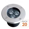 Image de Pack de 20 - Spot LED Encastrable Extérieur IP65 220V Sol 3W 80° - Blanc Neutre 4000K - 5500K