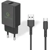 Image de GreenJoy-Embout Secteur USB avec Câble Charge et Data Type-C / 2,4A - 1m - Noir