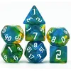 Image de Epic Forge-Lot de 7 Dés Resine en boîte - Vert et Bleu Paillettes