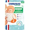 Image de CARRYBOO - Couches Taille 2 (3-6kg) - Peaux sensibles - Naturelles et Ultra absorbantes - 12h Anti-fuites - Sans ingrédients indésirables - Fabriquées en France - Pack de 50 couches