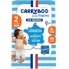 Image de CARRYBOO - Couches Taille 2 (3-6kg) - Saines et Ultra Absorbantes - 12h Anti Fuites - Sans substances indésirables - Fabriquées en France - Pack 50 Couches Jetables