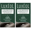 Image de Luxéol - Coloration Permanente 4N Châtain Naturel - Sans Ammoniaque - Couvre 100% des Cheveux Blancs(1) - Longue Durée(2) - Couleur Lumineuse Éclatante Intense - Testée & Approuvée - 60ml, 60ml, 12ml