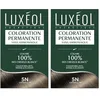 Image de Luxéol - Coloration Permanente 5N Châtain Clair - Sans Ammoniaque - Couvre 100% des Cheveux Blancs(1) - Longue Durée(2) - Couleur Lumineuse Éclatante Intense - Testée & Approuvée - 60ml, 60ml, 12ml