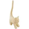 Image de Décopatch SA112O - Un support en papier brun mâché 13,5x7x32 cm, Chat naïf avec longue queue