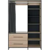 Image de Symbiosis Jungo Armoire Chêne Naturel et Rideau Noir 122x50x182,1 cm