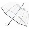 Image de SMATI Parapluie Long Transparent, Parapluie Cloche, Ouverture automatique, Poignée transparente, Liseret Noir
