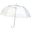 Image de SMATI Grand Parapluie Long Transparent - Résistant au Vent ; 12 baleines ; Diamètre=102cm ; Ouverture automatique ; Parapluie femme ; idéal mariage ; Couleur liseré BLANC