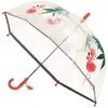 Image de SMARTBULLE Parapluie Enfant Transparent Cloche - Bordure fluorescente : Résistant au vent ; Diamètre=71cm ; ouverture manuel ; Parapluie Fille ; Motif : FLAMANT ROSE