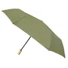 Image de SMATI Parapluie femme en tissu Recyclé - objet écologique - Solide anti vent - automatique ouverture fermeture - Poignée en bois ; Parapluie Pliant Compact Voyage; Couleur Kaki