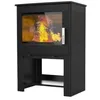 Image de Poêle À Bois Fonte Étanche 8.7kw, Odélya Bûcher, Noir - FR9016150B